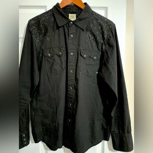 Men’s fox long sleeve snap up shirt